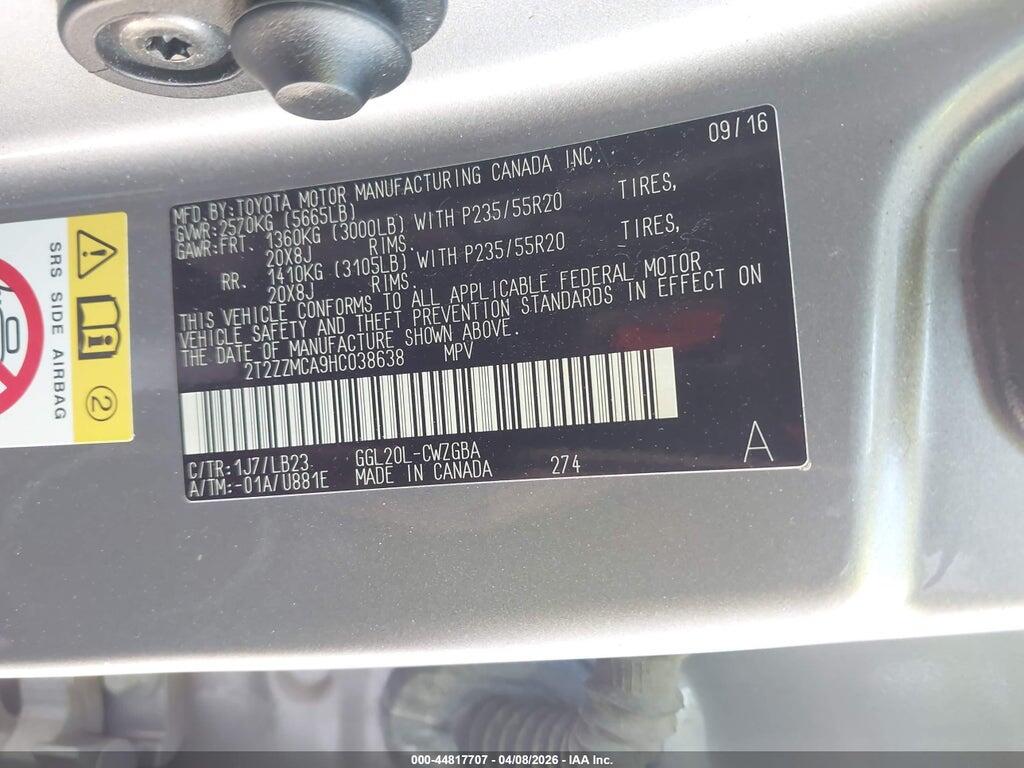2T2ZZMCA9HC038638 2017 LEXUS RX 350 photo no. 9