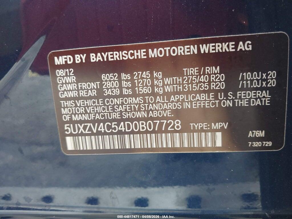 5UXZV4C54D0B07728 2013 BMW X5 photo no. 9