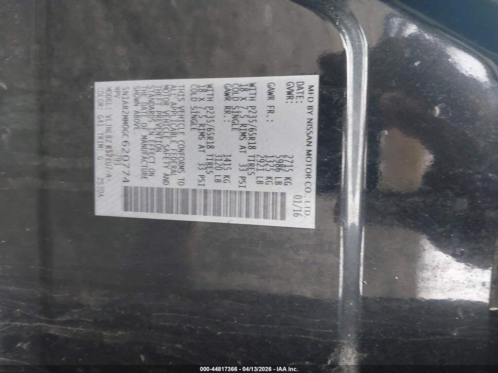 5N1AR2MM0GC620774 2016 NISSAN PATHFINDER photo no. 9