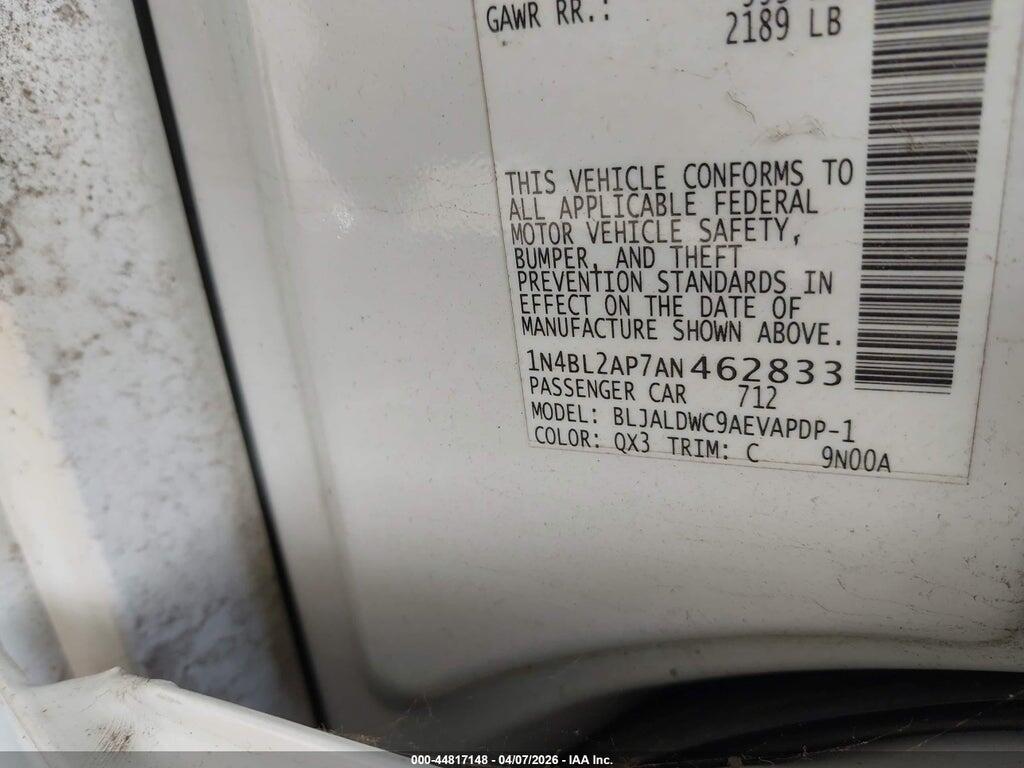 1N4BL2AP7AN462833 2010 NISSAN ALTIMA photo no. 9