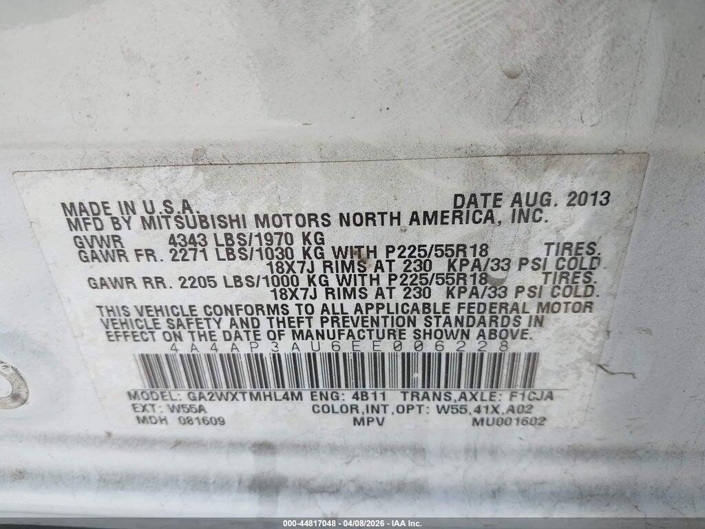 4A4AP3AU6EE006228 2014 MITSUBISHI OUTLANDER SPORT photo no. 9
