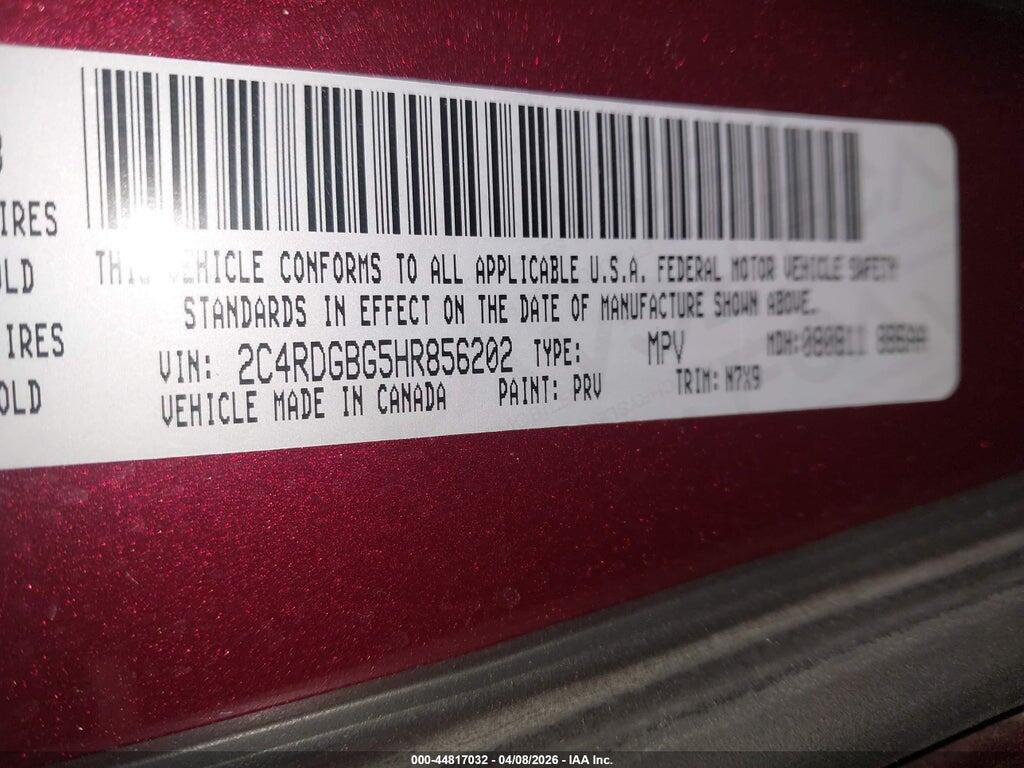 2C4RDGBG5HR856202 2017 DODGE GRAND CARAVAN photo no. 9