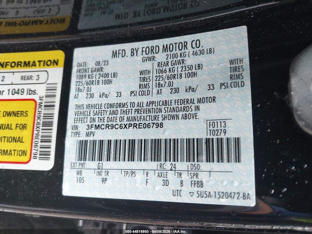 3FMCR9C6XPRE06798 2023 FORD BRONCO SPORT photo no. 9