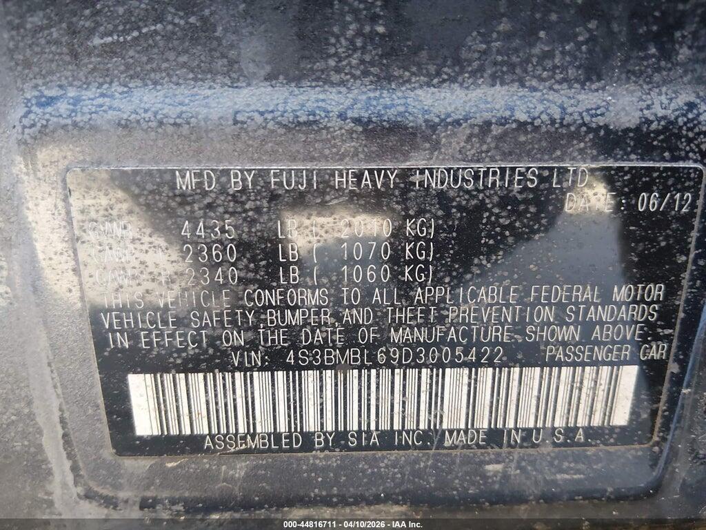 4S3BMBL69D3005422 2013 SUBARU LEGACY photo no. 9