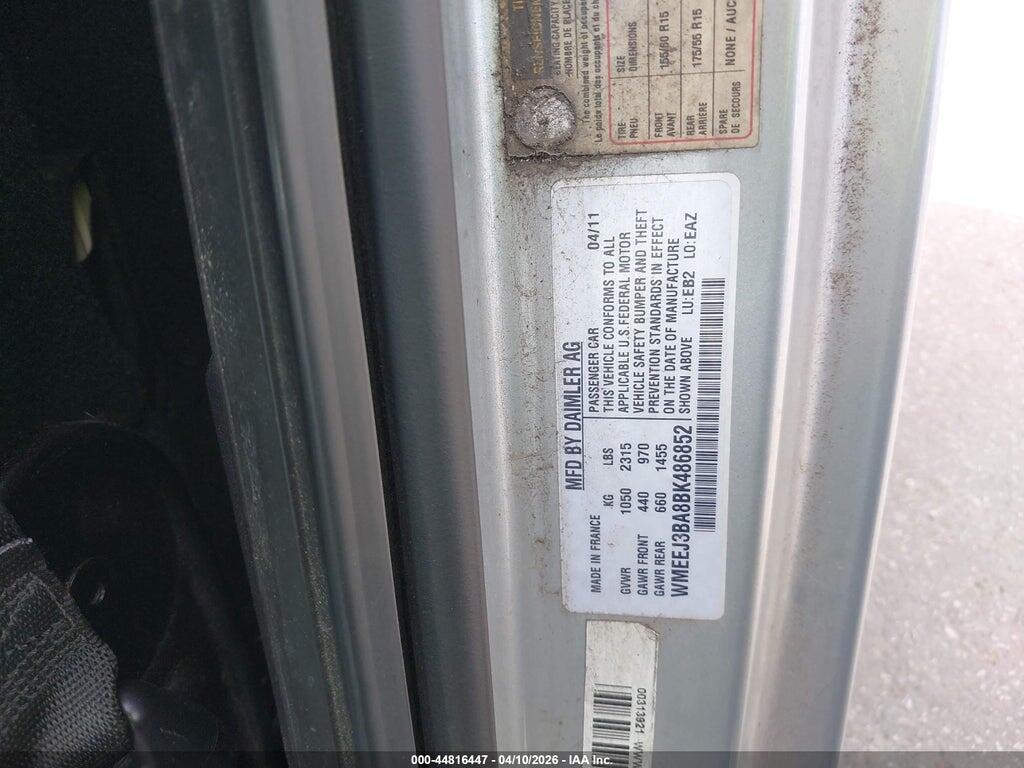WMEEJ3BA8BK486852 2011 SMART FORTWO photo no. 9