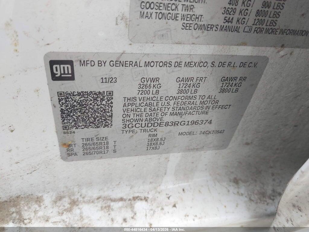 3GCUDDE83RG196374 2024 CHEVROLET SILVERADO 1500 photo no. 9