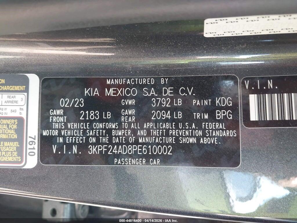 3KPF24AD8PE610002 2023 KIA FORTE photo no. 9