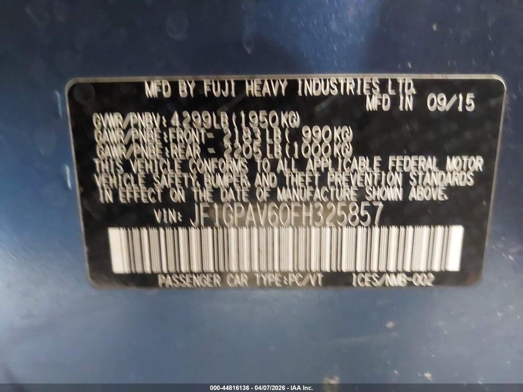 JF1GPAV60FH325857 2015 SUBARU IMPREZA photo no. 9