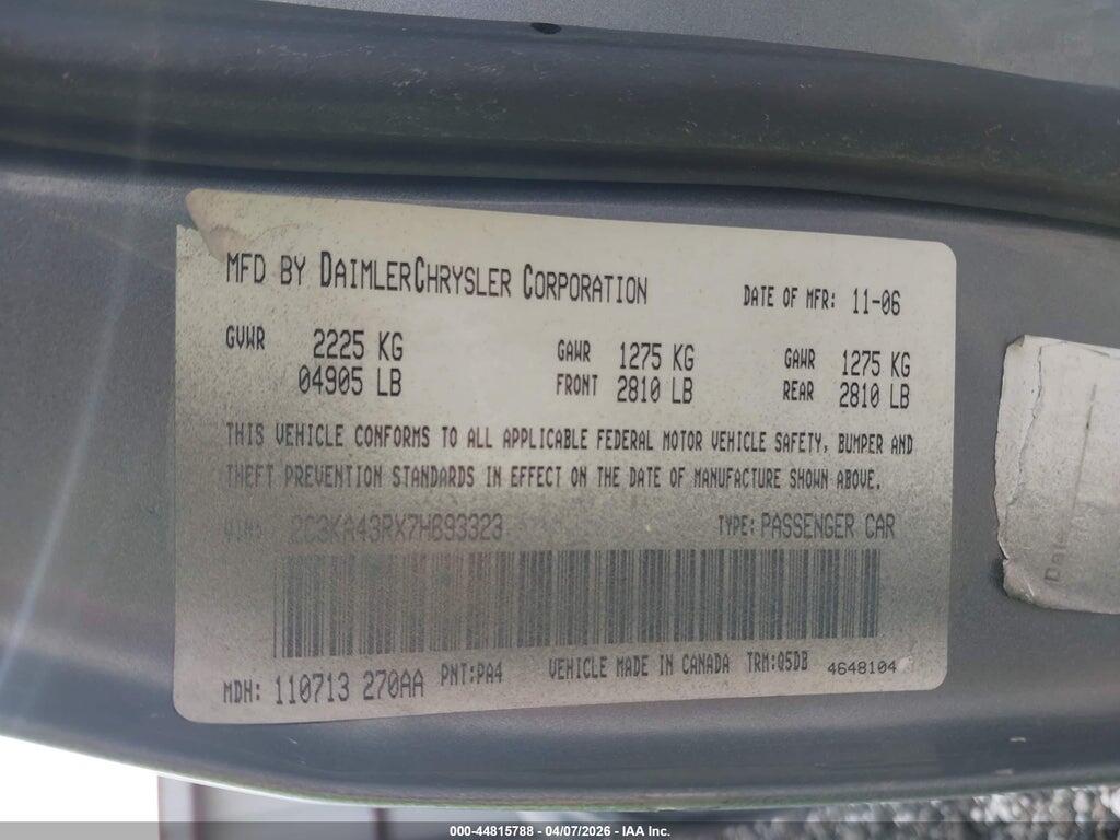2C3KA43RX7H693323 2007 CHRYSLER 300 photo no. 9