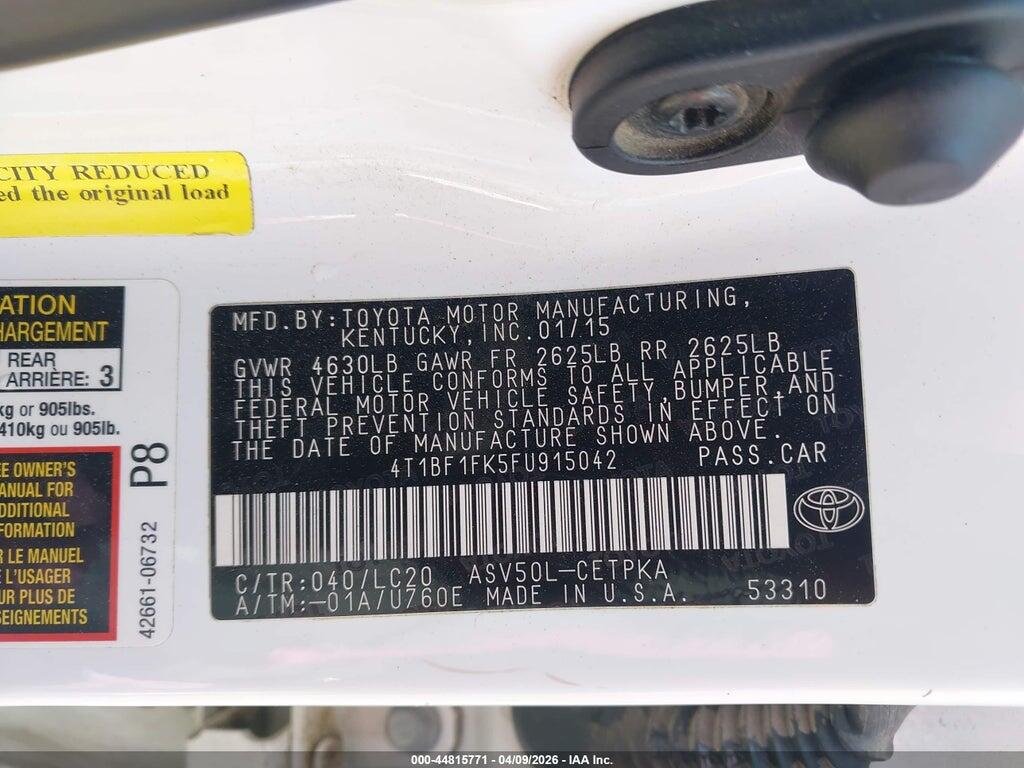 4T1BF1FK5FU915042 2015 TOYOTA CAMRY photo no. 9