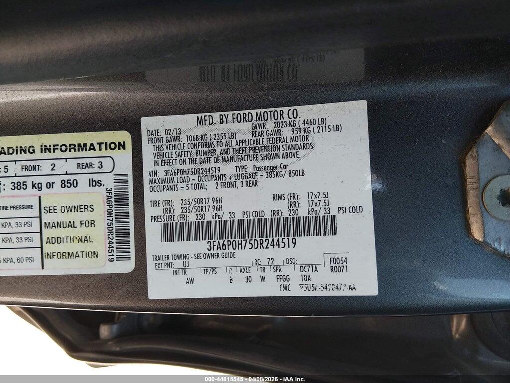 3FA6P0H75DR244519 2013 FORD FUSION photo no. 9