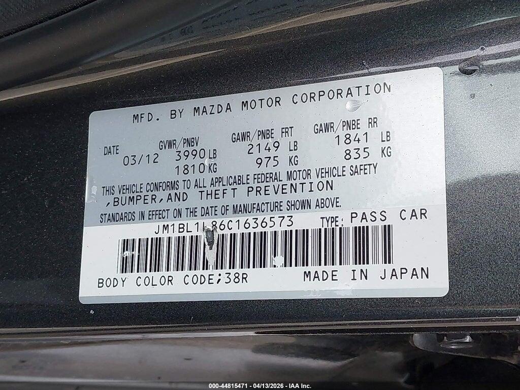 JM1BL1L86C1636573 2012 MAZDA MAZDA3 photo no. 9
