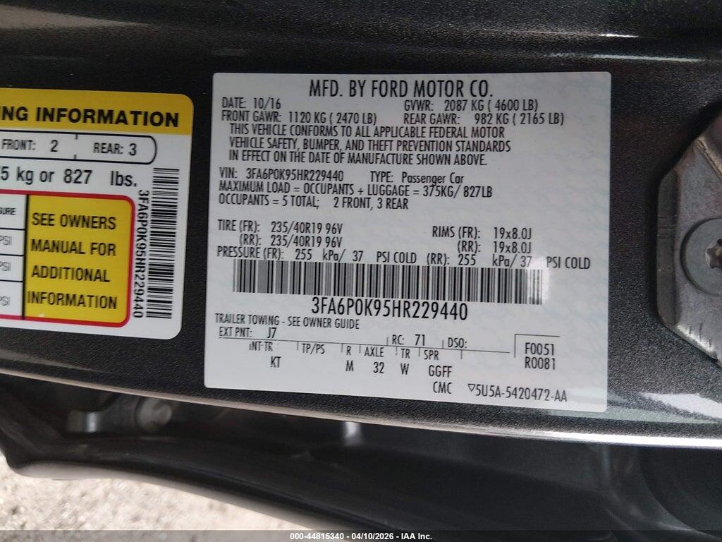 3FA6P0K95HR229440 2017 FORD FUSION photo no. 9
