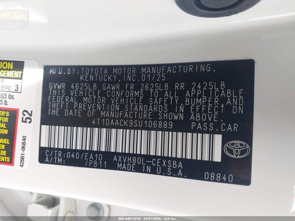 4T1DAACK9SU106889 2025 TOYOTA CAMRY photo no. 9
