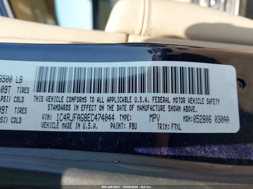 1C4RJFAG8EC474044 2014 JEEP GRAND CHEROKEE photo no. 9