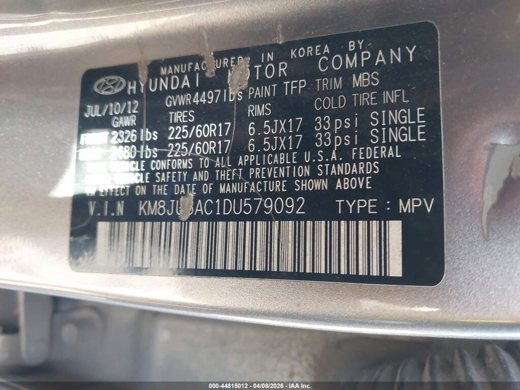 KM8JU3AC1DU579092 2013 HYUNDAI TUCSON photo no. 9