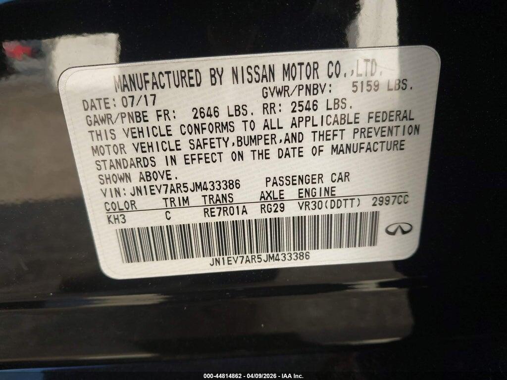 JN1EV7AR5JM433386 2018 INFINITI Q50 photo no. 9