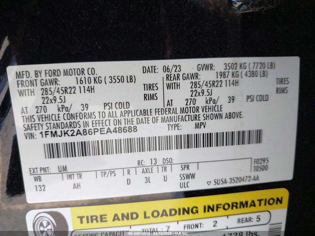 1FMJK2A86PEA48688 2023 FORD EXPEDITION photo no. 9