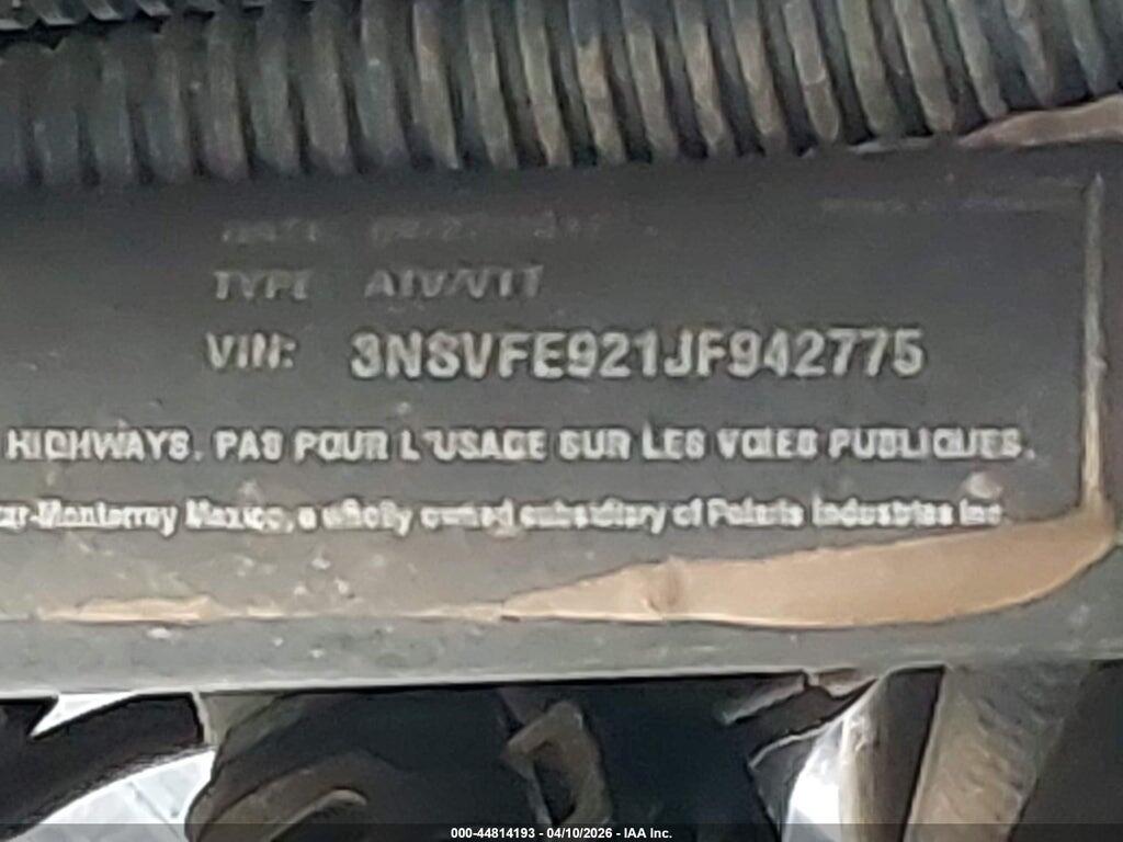 3NSVFE921JF942775 2018 POLARIS RZR photo no. 8