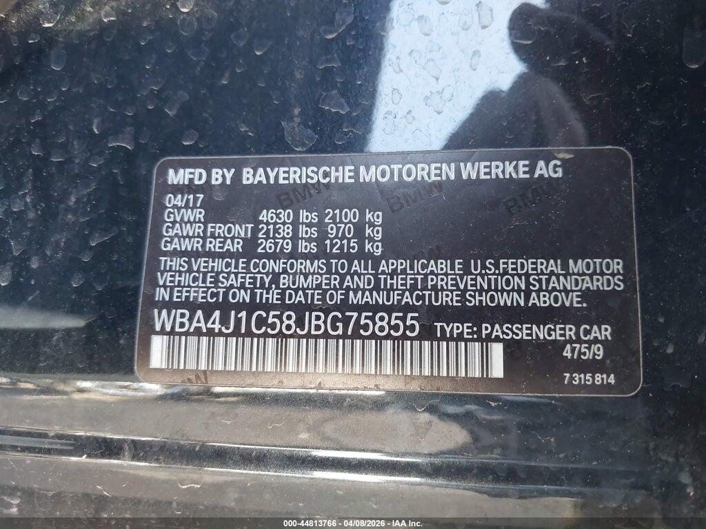 WBA4J1C58JBG75855 2018 BMW 430I GRAN COUPE photo no. 9