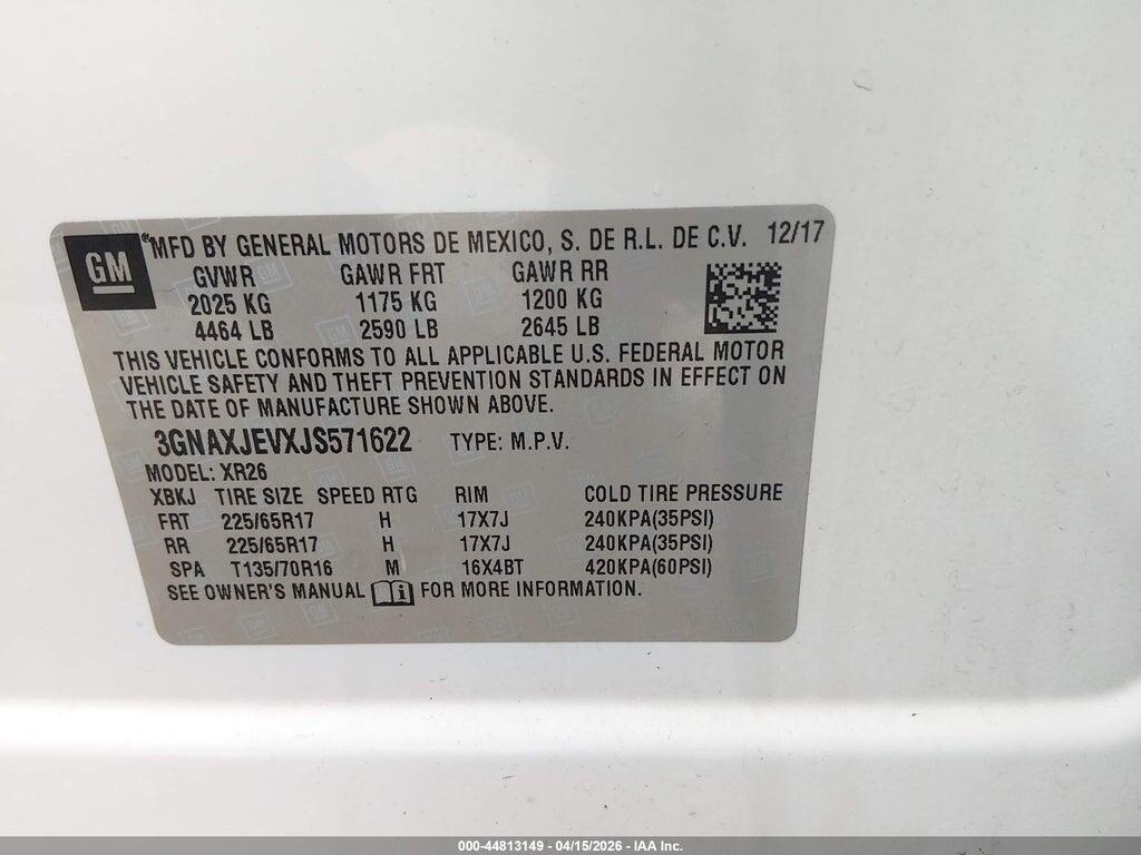 3GNAXJEVXJS571622 2018 CHEVROLET EQUINOX photo no. 9