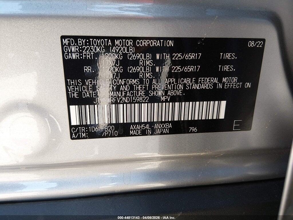 JTMMWRFV2ND159822 2022 TOYOTA RAV4 HYBRID photo no. 9