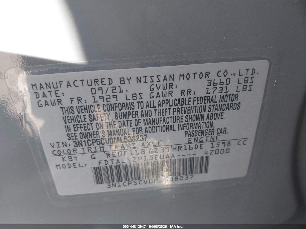 3N1CP5CV0ML538237 2021 NISSAN KICKS photo no. 9