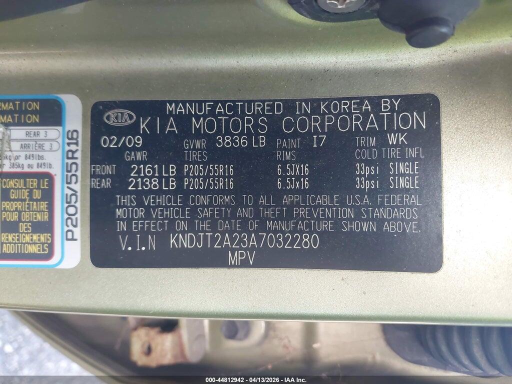 KNDJT2A23A7032280 2010 KIA SOUL photo no. 9