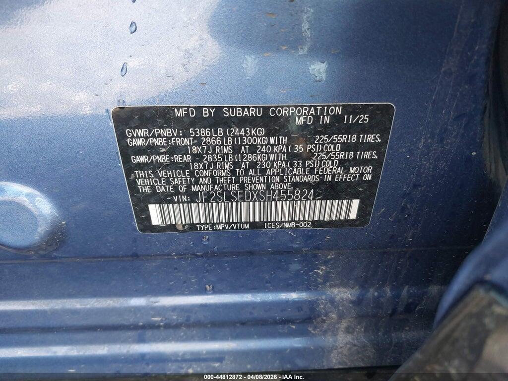 JF2SLSEDXSH455824 2025 SUBARU FORESTER photo no. 9