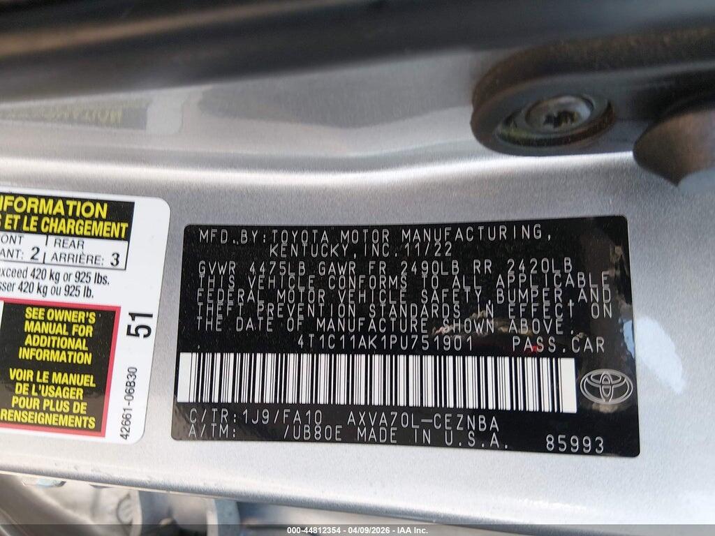 4T1C11AK1PU751901 2023 TOYOTA CAMRY photo no. 9