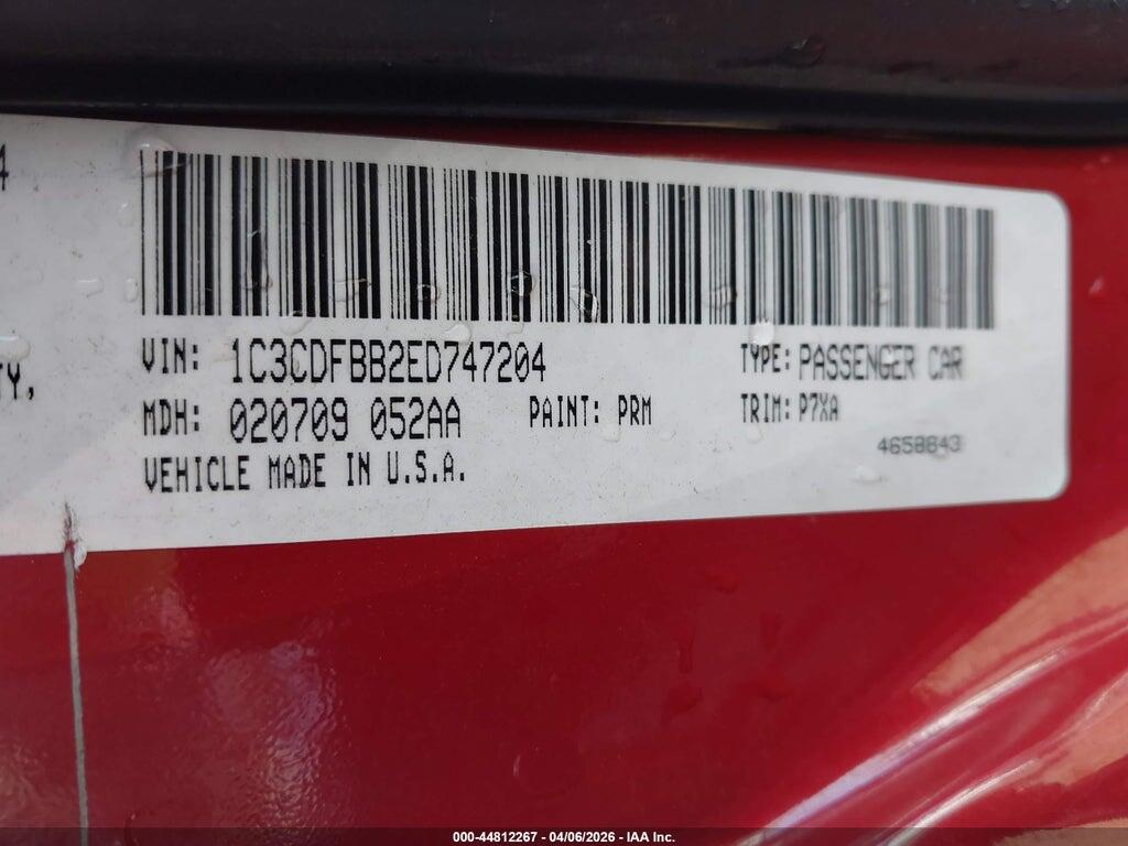 1C3CDFBB2ED747204 2014 DODGE DART photo no. 9
