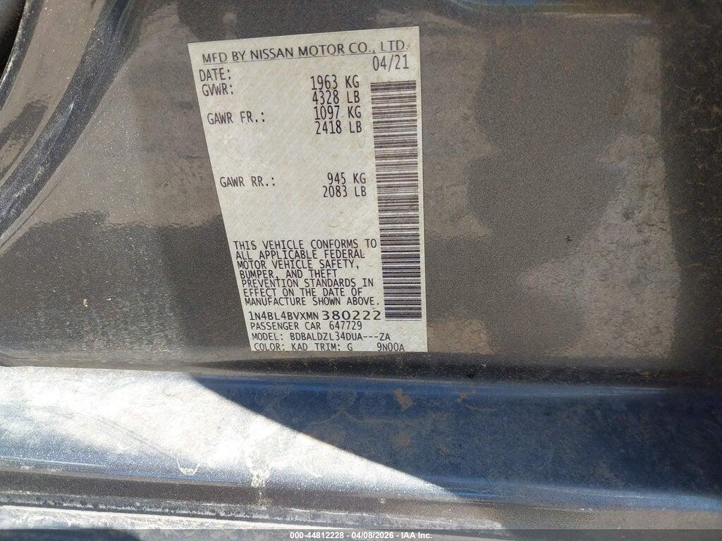 1N4BL4BVXMN380222 2021 NISSAN ALTIMA photo no. 9