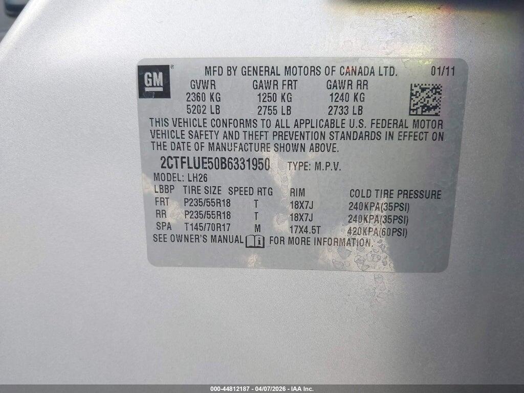 2CTFLUE50B6331950 2011 GMC TERRAIN photo no. 9