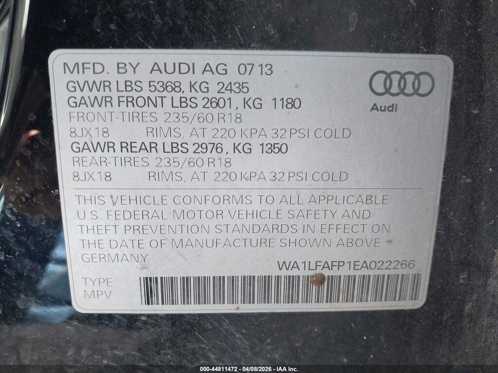 WA1LFAFP1EA022266 2014 AUDI Q5 photo no. 9