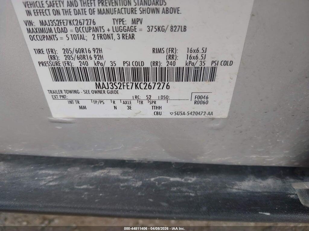 MAJ3S2FE7KC267276 2019 FORD ECOSPORT photo no. 9