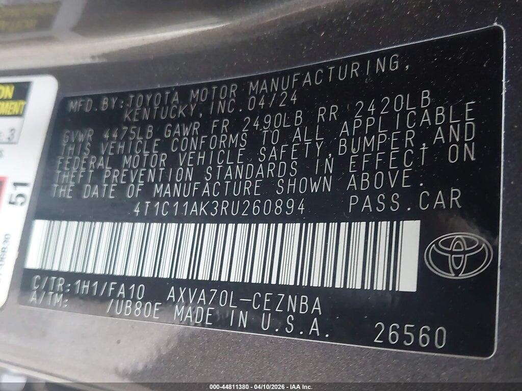 4T1C11AK3RU260894 2024 TOYOTA CAMRY photo no. 9