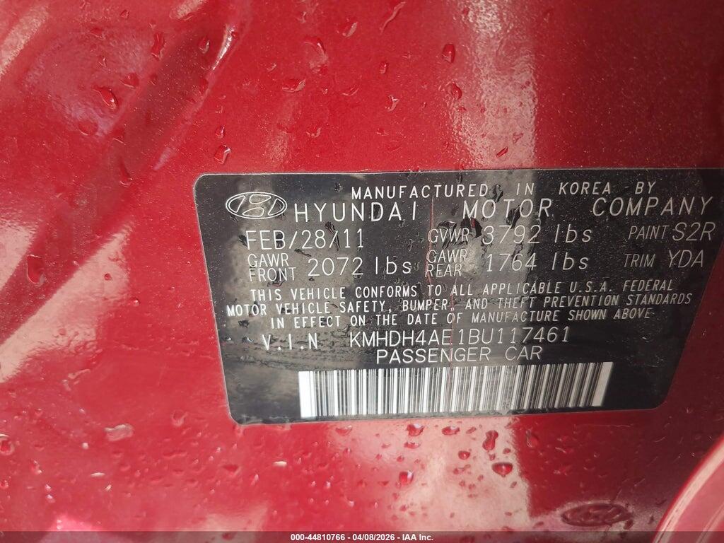 KMHDH4AE1BU117461 2011 HYUNDAI ELANTRA photo no. 9