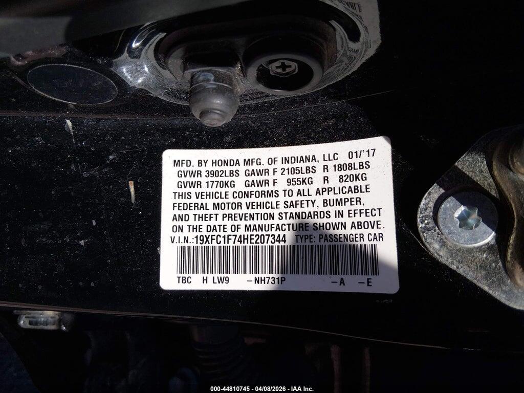 19XFC1F74HE207344 2017 HONDA CIVIC photo no. 9