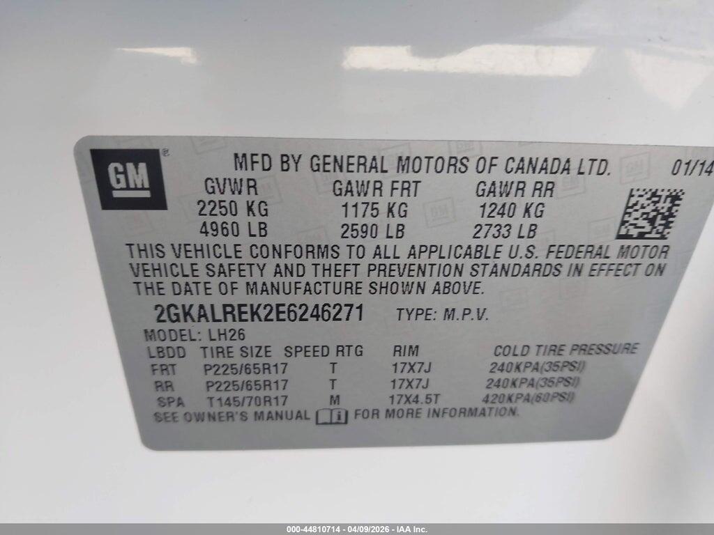 2GKALREK2E6246271 2014 GMC TERRAIN photo no. 9