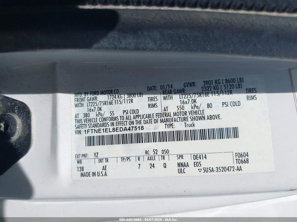 1FTNE1EL8EDA47518 2014 FORD E-150 photo no. 9