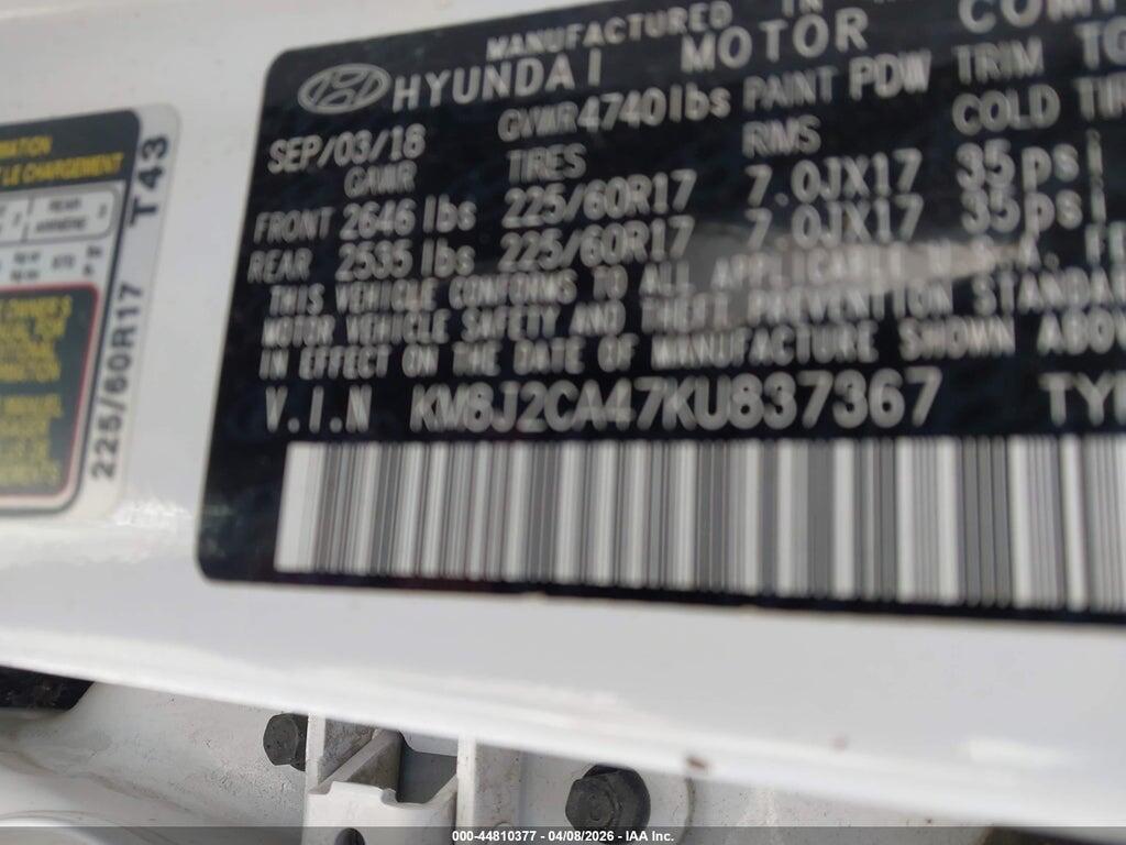 KM8J2CA47KU837367 2019 HYUNDAI TUCSON photo no. 9