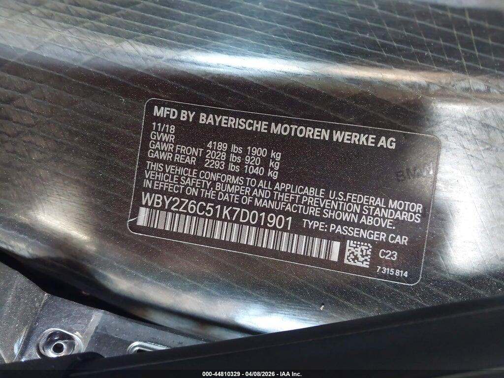WBY2Z6C51K7D01901 2019 BMW I8 photo no. 9