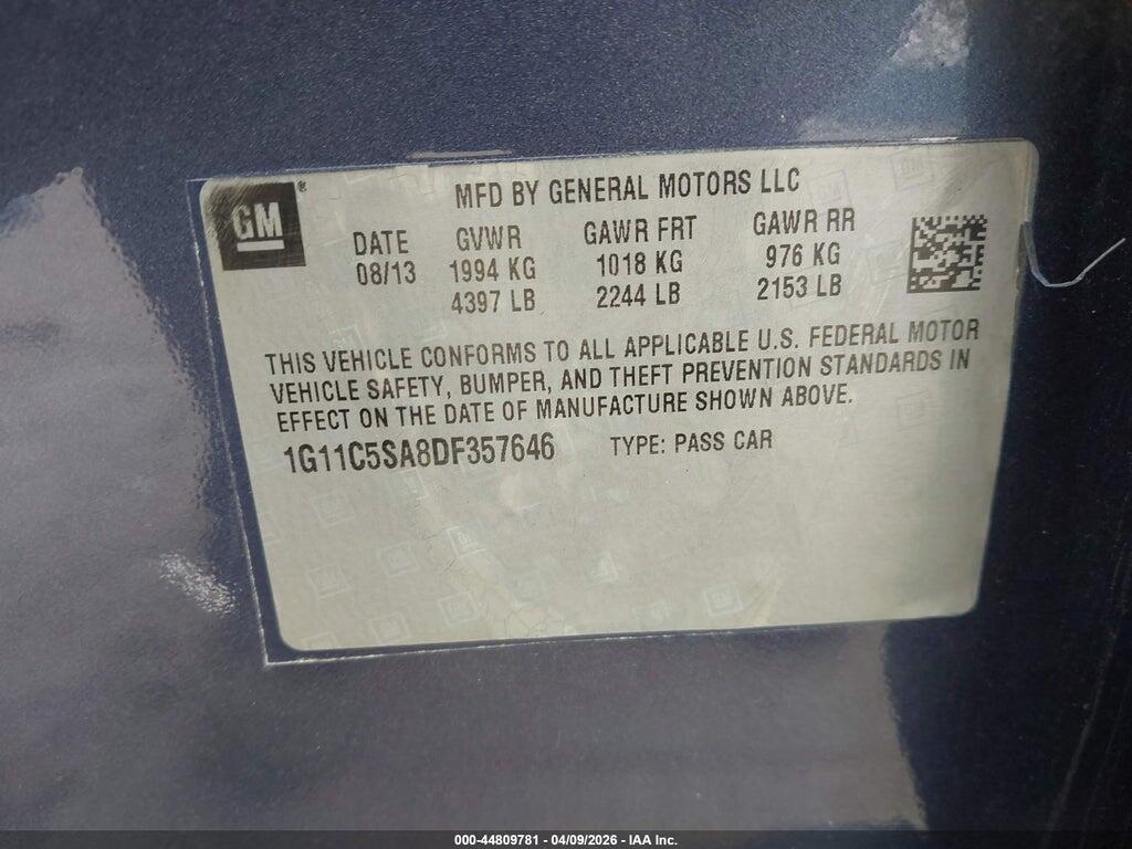 1G11C5SA8DF357646 2013 CHEVROLET MALIBU photo no. 9