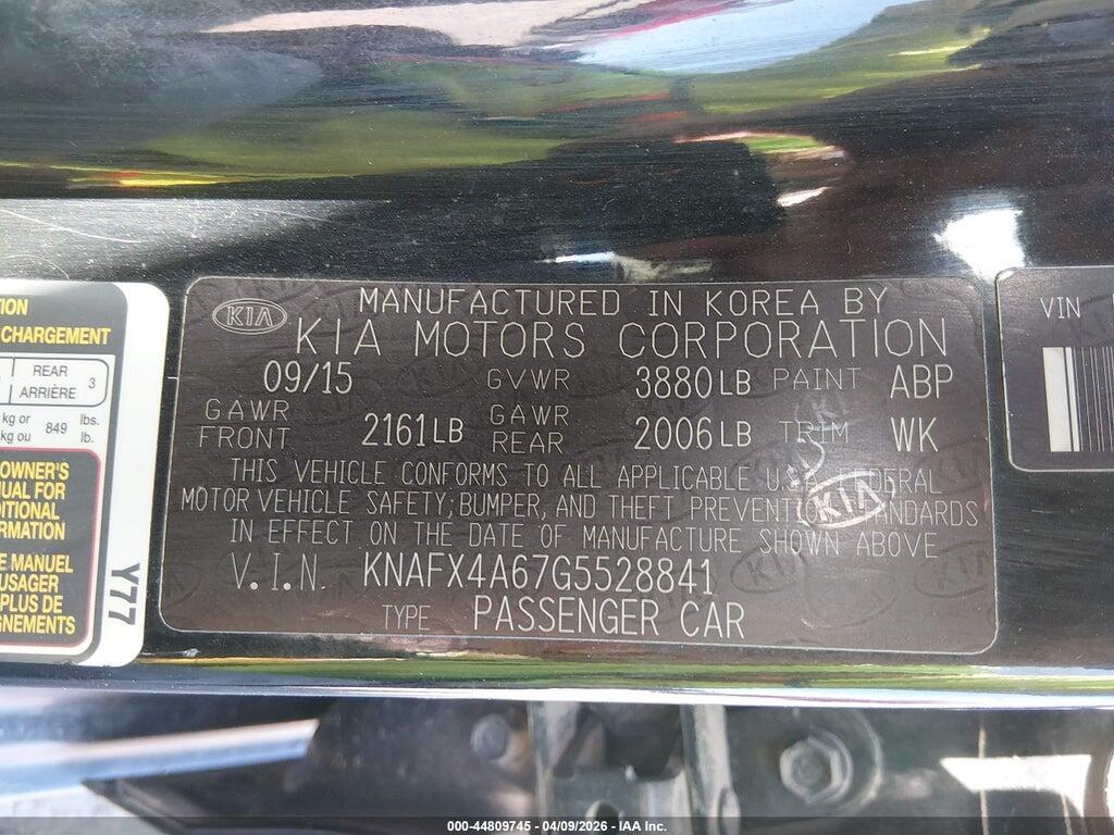 KNAFX4A67G5528841 2016 KIA FORTE photo no. 9