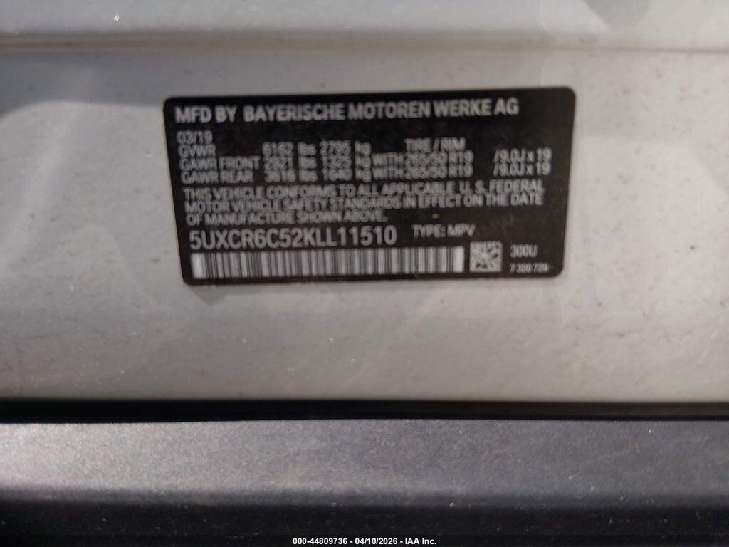5UXCR6C52KLL11510 2019 BMW X5 photo no. 9
