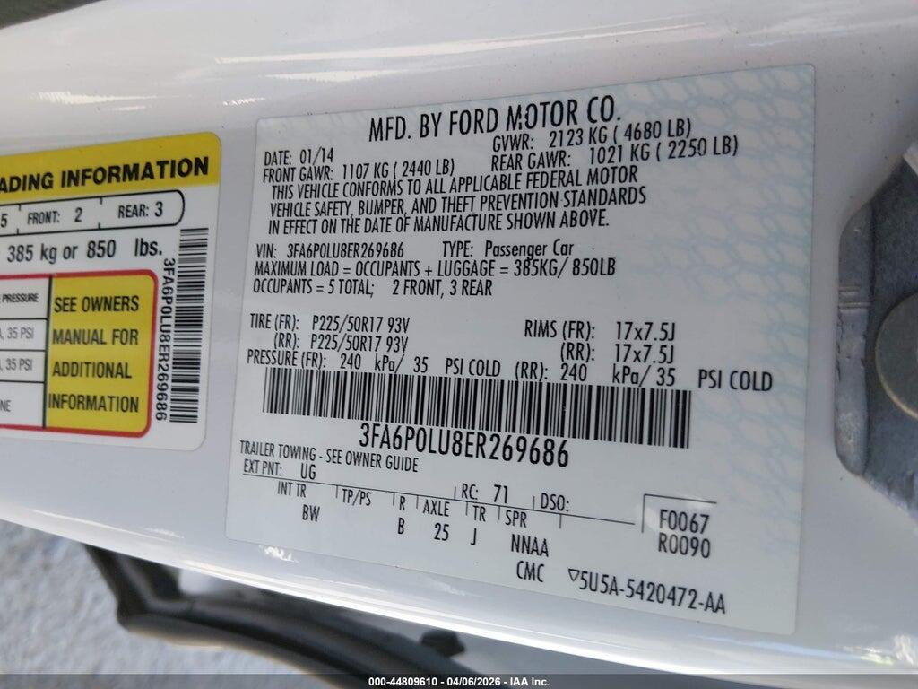 3FA6P0LU8ER269686 2014 FORD FUSION HYBRID photo no. 9