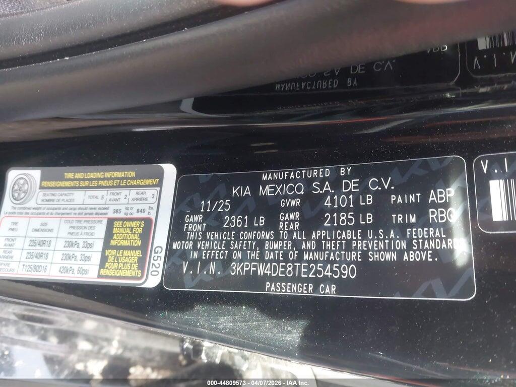 3KPFW4DE8TE254590 2026 KIA K4 photo no. 9