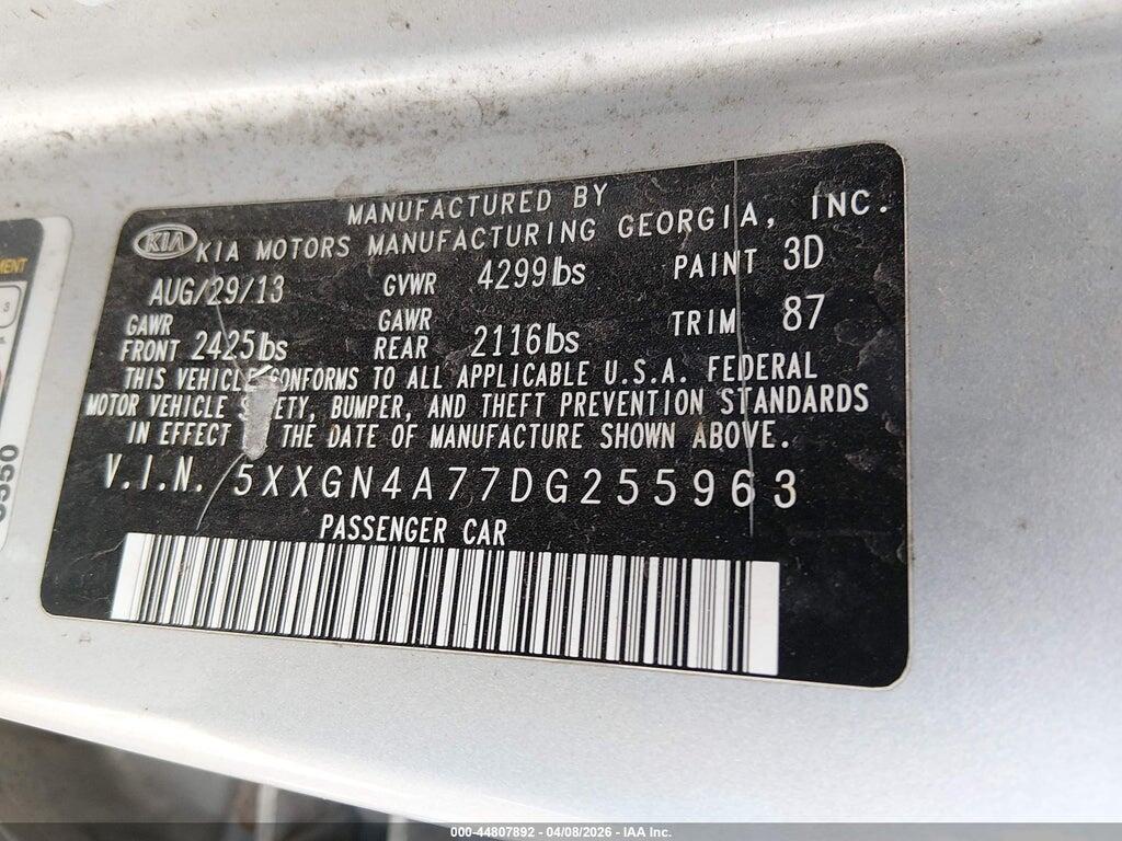 5XXGN4A77DG255963 2013 KIA OPTIMA photo no. 9