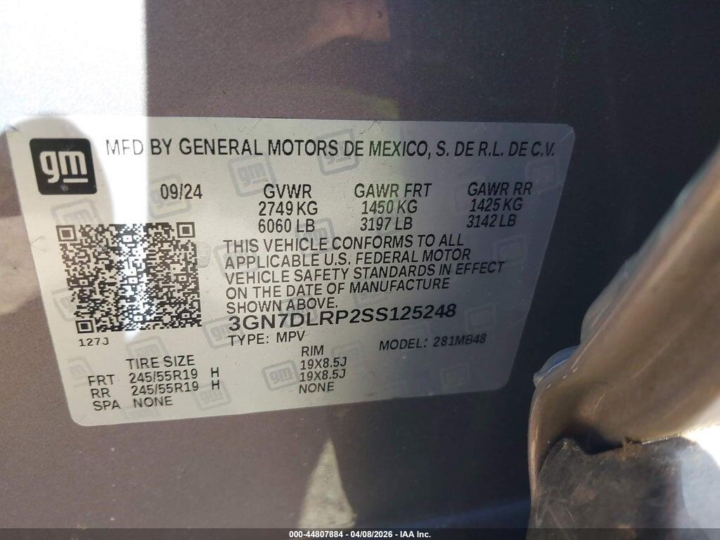 3GN7DLRP2SS125248 2025 CHEVROLET EQUINOX EV photo no. 9