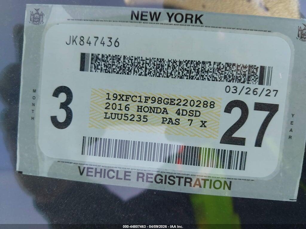 19XFC1F98GE220288 2016 HONDA CIVIC photo no. 9